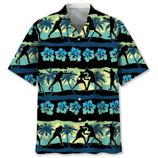 Boxing Nature Beach Hawaiian Shirt For Resort Trips, Coastal Parties, And Warm Weather Style