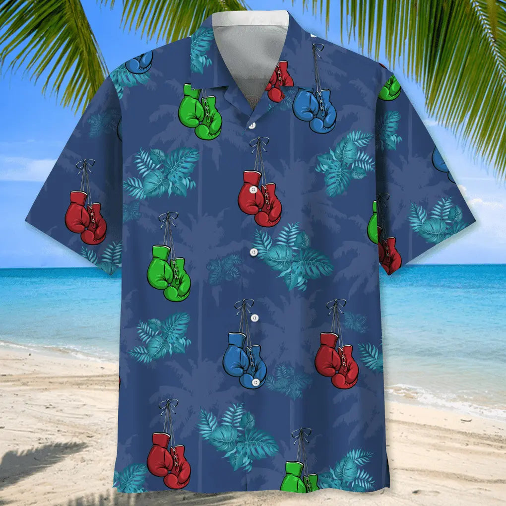 Tropical Boxing Hawaiian Shirt For Coastal Travel, Casual Events, And Comfortable Summer Wear