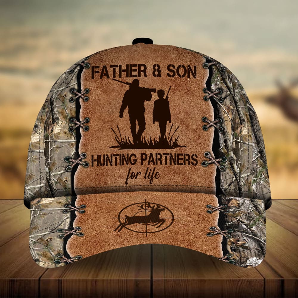 Father And Son Hunting Personalized Classic Cap For Vacations Festivals Parties And Everyday Outfits