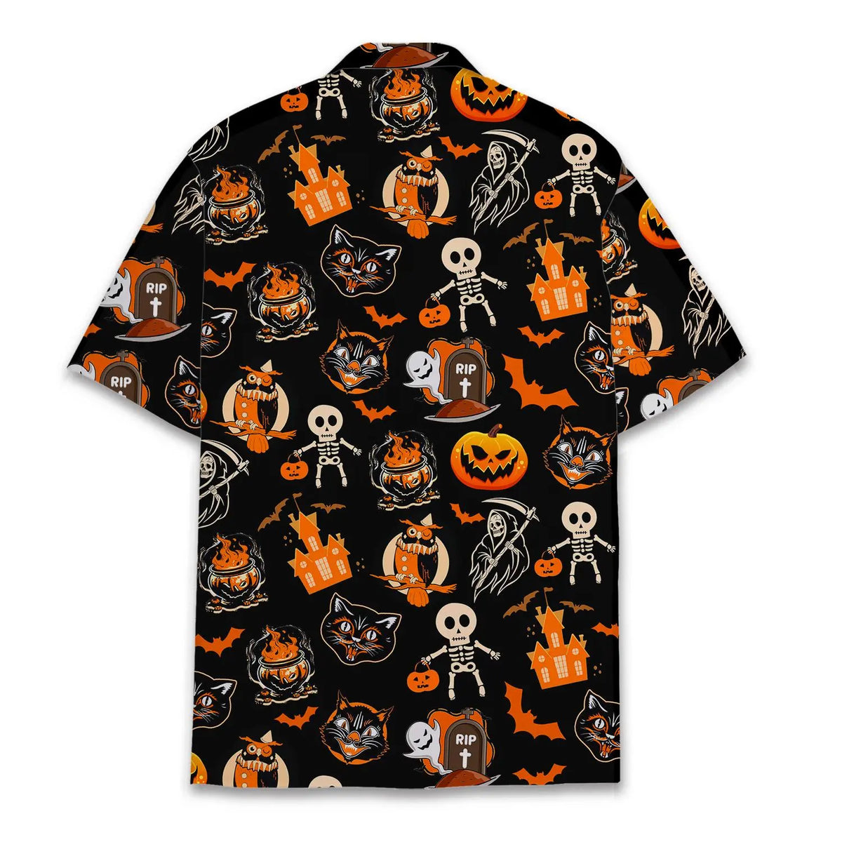 Halloween Island Aloha Hawaiian Shirt For Spooky Events, Resort Travel, And Creative Warm Weather Wear