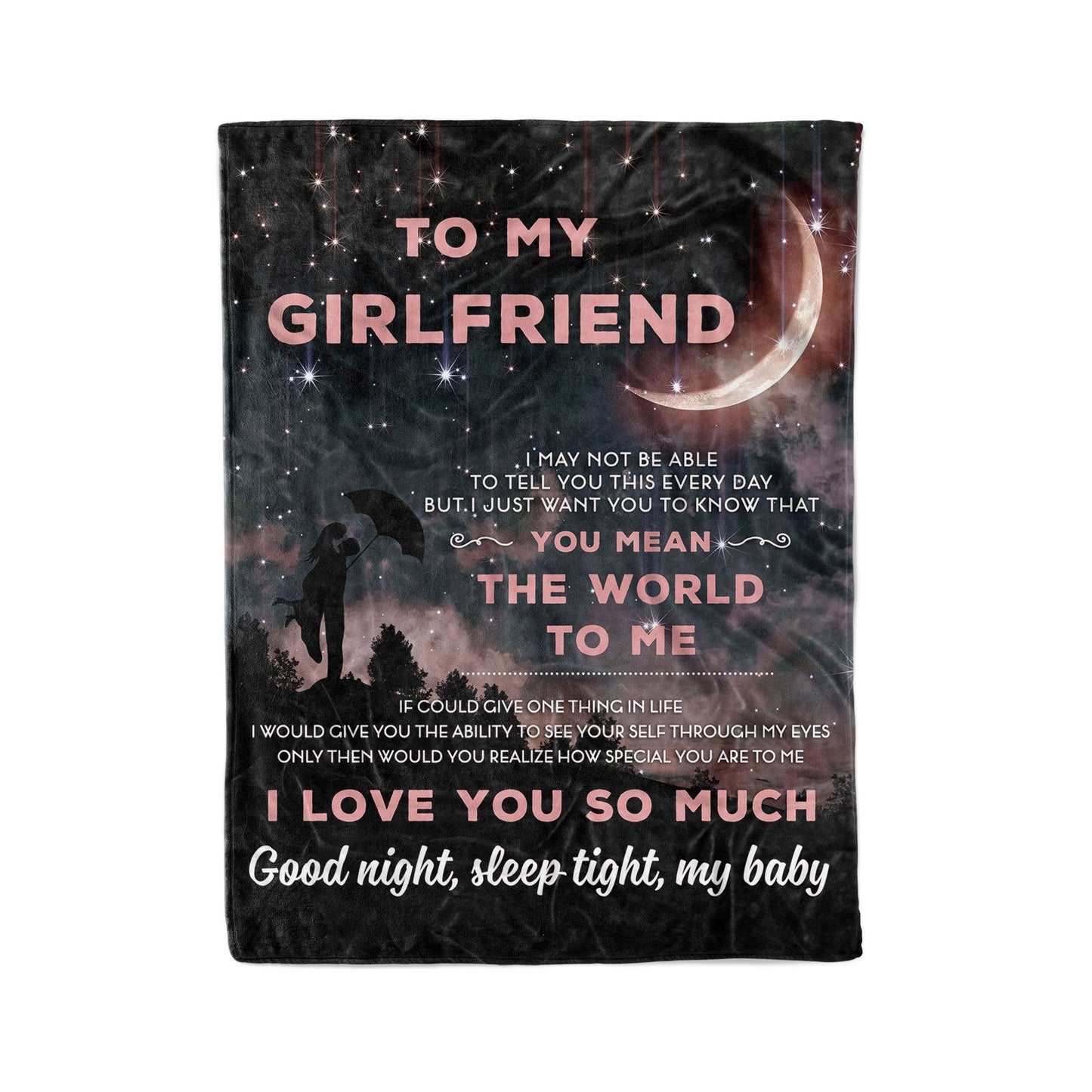 Family To My Girlfriend You Mean The World To Me Flannel Blanket For Cozy Bedroom Sofa Decor