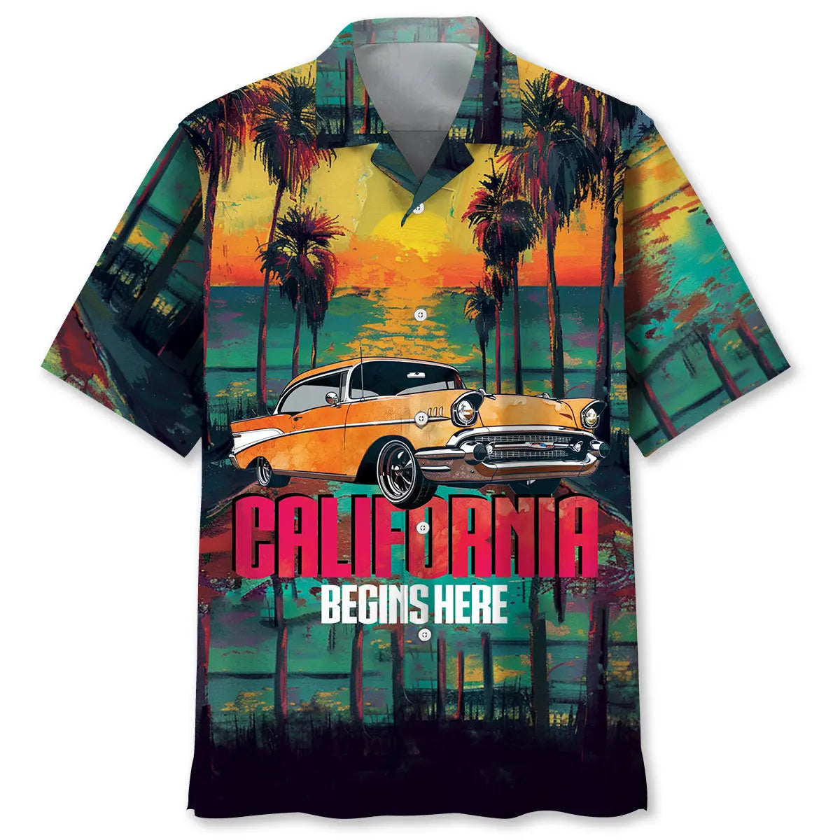 California Coastal Heritage Hawaiian Shirt For Beachside Event, Resort Holiday, And Daily Summer Wear