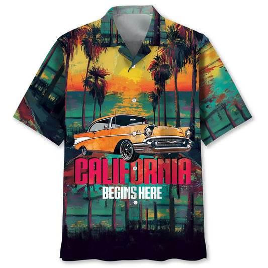 California Coastal Heritage Hawaiian Shirt For Beachside Event, Resort Holiday, And Daily Summer Wear
