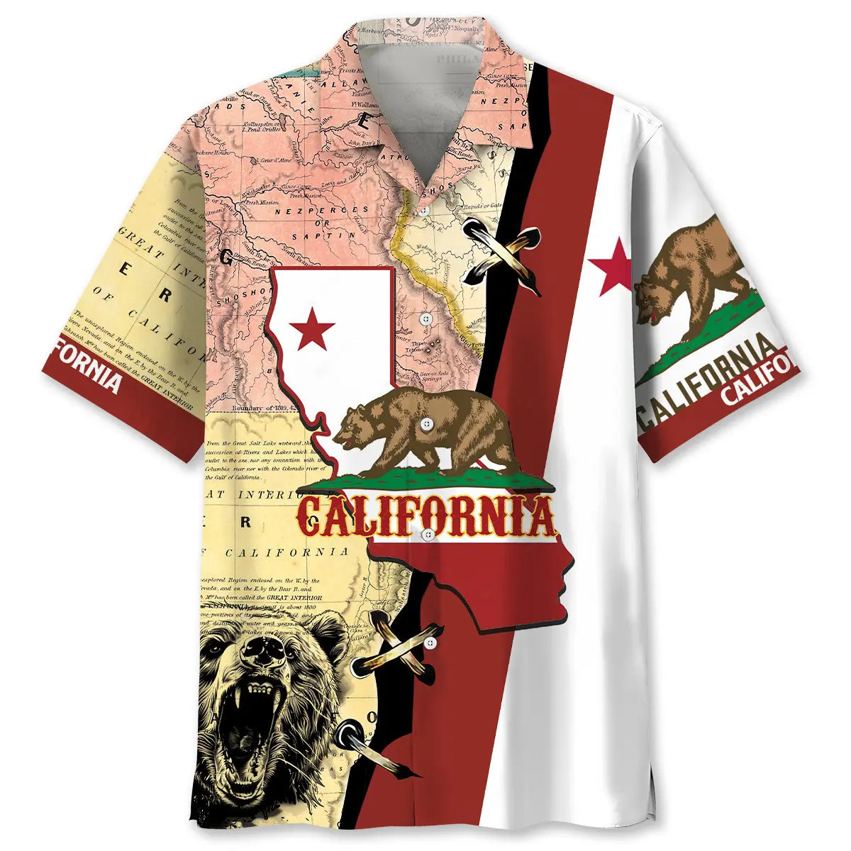 California Proud State Hawaiian Shirt For Warm Weather Outing And Outdoor Comfort