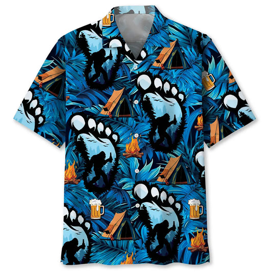 Camping Bigfoot Refreshment Hawaiian Shirt For Summer Gathering And Outdoor Comfort