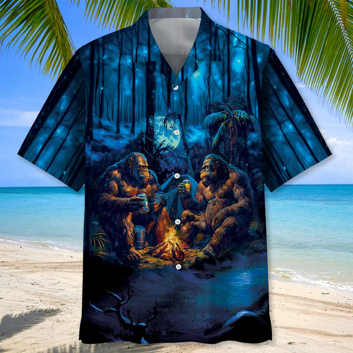 Camping Bigfoot Crazy Friend Hawaiian Shirt For Summer Gathering And Coastal Style