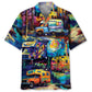 Camping Car Art Hawaiian Shirt For Resort Holiday, Summer Vacation, And Casual Wear