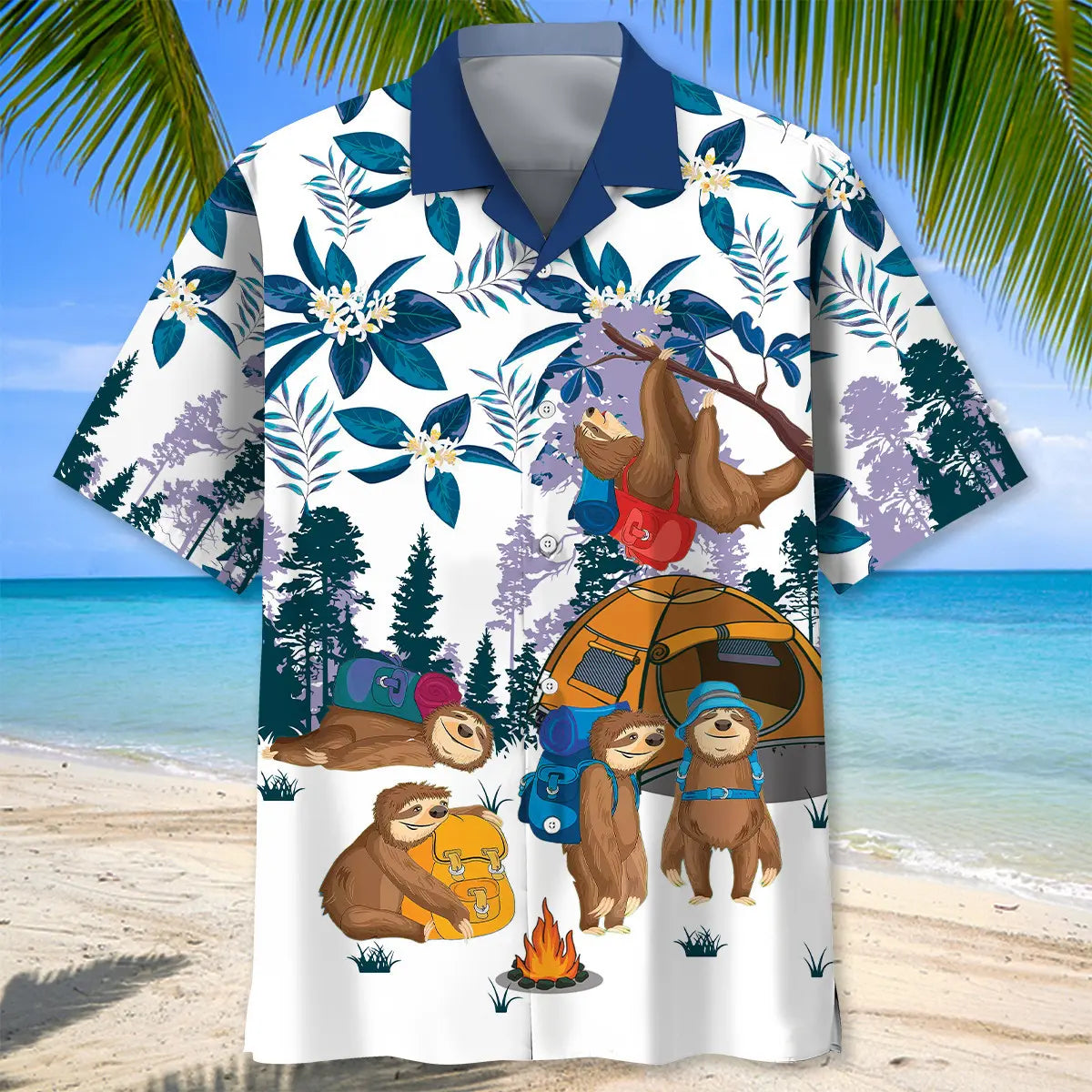 Camping Crew Sloths Hawaiian Shirt For Coastal Festival And Outdoor Comfort