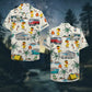 Island Summer Camping Duck Aloha Campers Pattern Hawaiian Shirt For Summer Vacation, Beach Travel, And Casual Wear