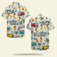 Island Summer Camping Duck Aloha Campers Pattern Hawaiian Shirt For Summer Vacation, Beach Travel, And Casual Wear
