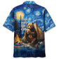Camping Starry Sky Bear Hawaiian Shirt For Outdoor Relaxation, Island Trips, And Warm Weather Activities