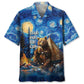 Camping Starry Sky Bear Hawaiian Shirt For Outdoor Relaxation, Island Trips, And Warm Weather Activities