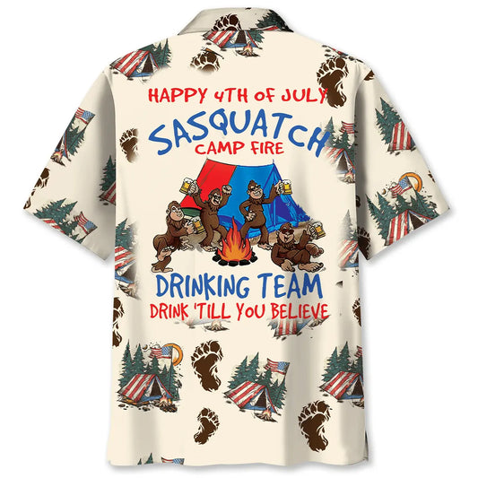 Camping Team Of July Camp Fire Hawaiian Shirt For Seasonal Celebration And Summer Party Style