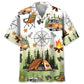 Camping Tent Compass Hawaiian Shirt For Seasonal Celebration, Island Getaway, And Daily Summer Wear