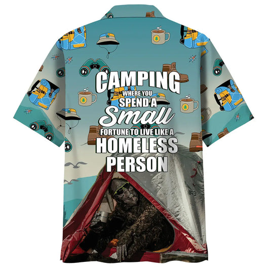 Camping Budget Humor Hawaiian Shirt For Creative Weekends, Resort Travel, And Comfortable Summer Style
