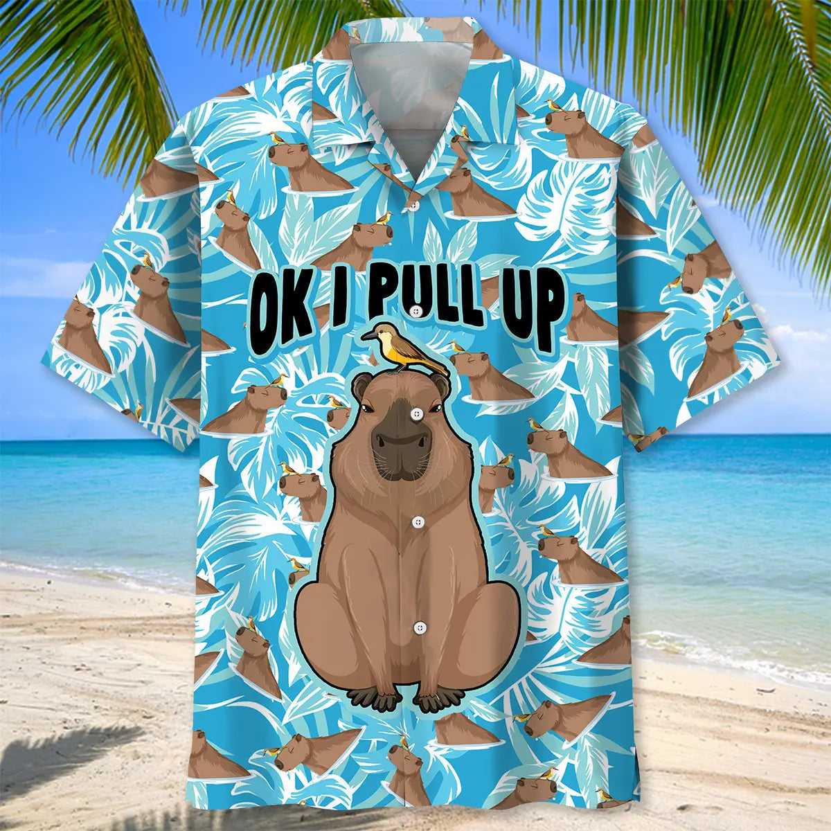 Playful Capybara Hawaiian Shirt For Island Vacations, Resort Wear, And Relaxed Seasonal Style