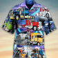 Purple Truck Hawaiian Shirt With All Over Print For Vacation Parties Beach Outings And Relaxed Daily Wear
