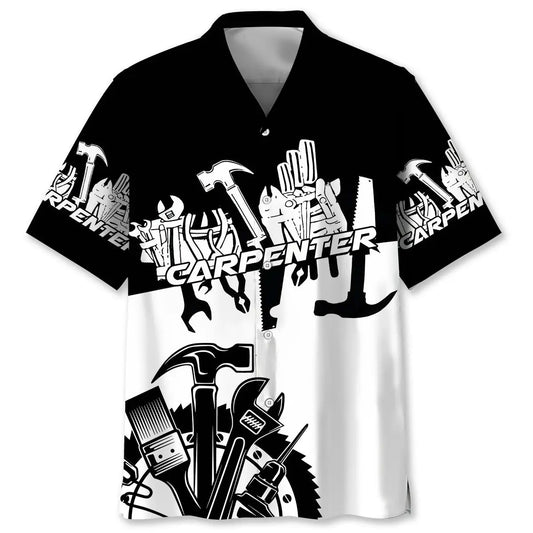 Carpenter Proud Black Hawaiian Shirt For Island Adventure And Everyday Comfort