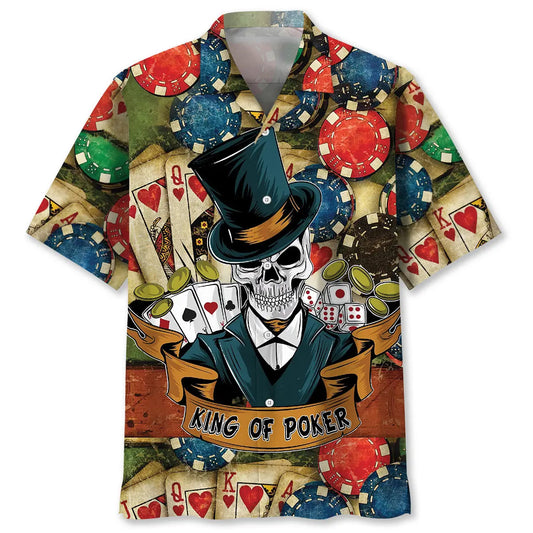Casino Skull Hawaiian Shirt For Island Vacations, Resort Wear, And Relaxed Seasonal Style