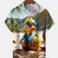Creative Yellow Duck Hawaiian Shirt For Tropical Holidays, Outdoor Gatherings, And Everyday Comfort