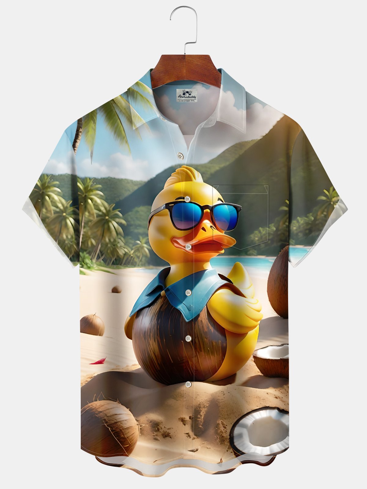 Creative Yellow Duck Hawaiian Shirt For Tropical Holidays, Outdoor Gatherings, And Everyday Comfort