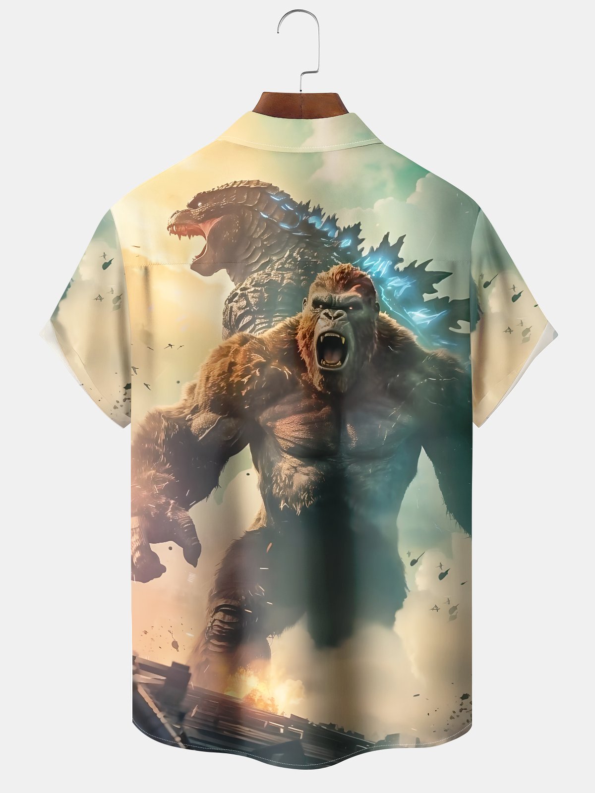 Creative Giant Gorilla Reptile Monster Hawaiian Shirt For Tropical Holidays, Outdoor Gatherings, And Everyday Comfort