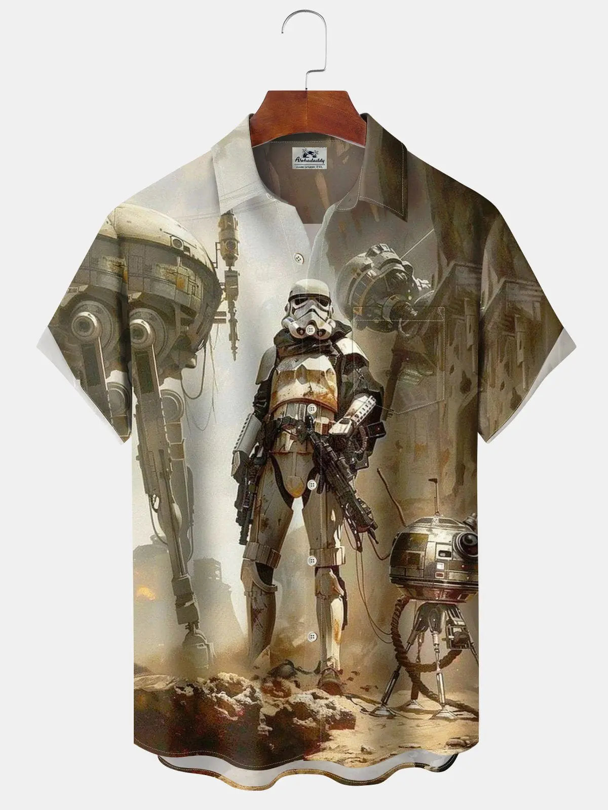 Vintage Creative Galactic Space Adventure Hawaiian Shirt For Beach Days, Summer Outings, And Thoughtful Gift Giving