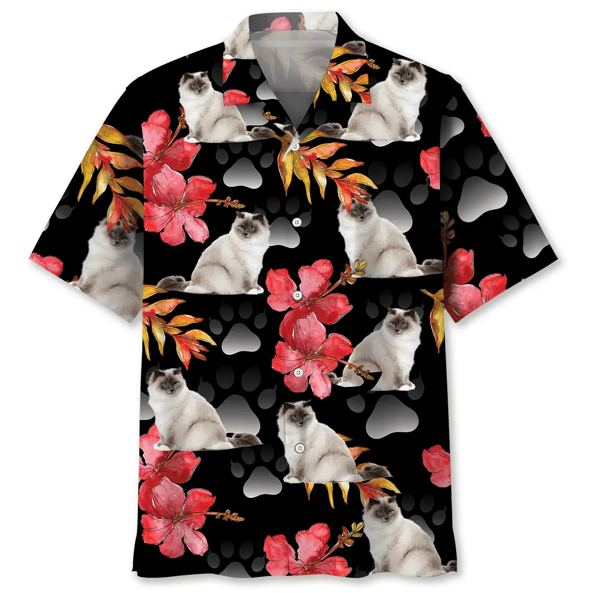 Cat Paw Hawaiian Shirt For Tropical Holidays, Outdoor Gatherings, And Everyday Comfort