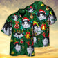 Cute Cat Christmas Hawaiian Shirt Pattern Detail For Vacation Travel And Daily Wear