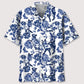 Floral Cats Blue Hawaiian Shirt For Nature Fans, Resort Trips, And Comfortable Warm Weather Wear