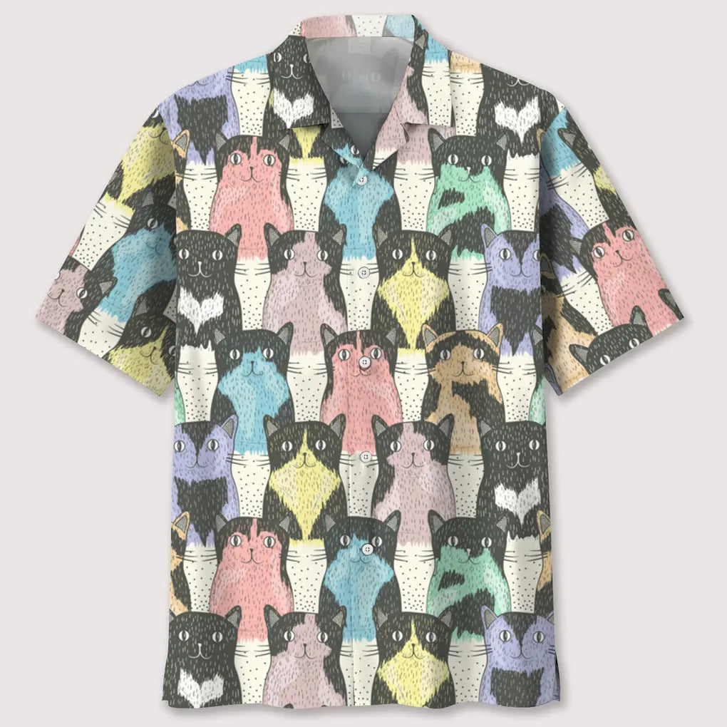 Cute Cats Hawaiian Shirt For Island Vacations, Resort Wear, And Relaxed Seasonal Style