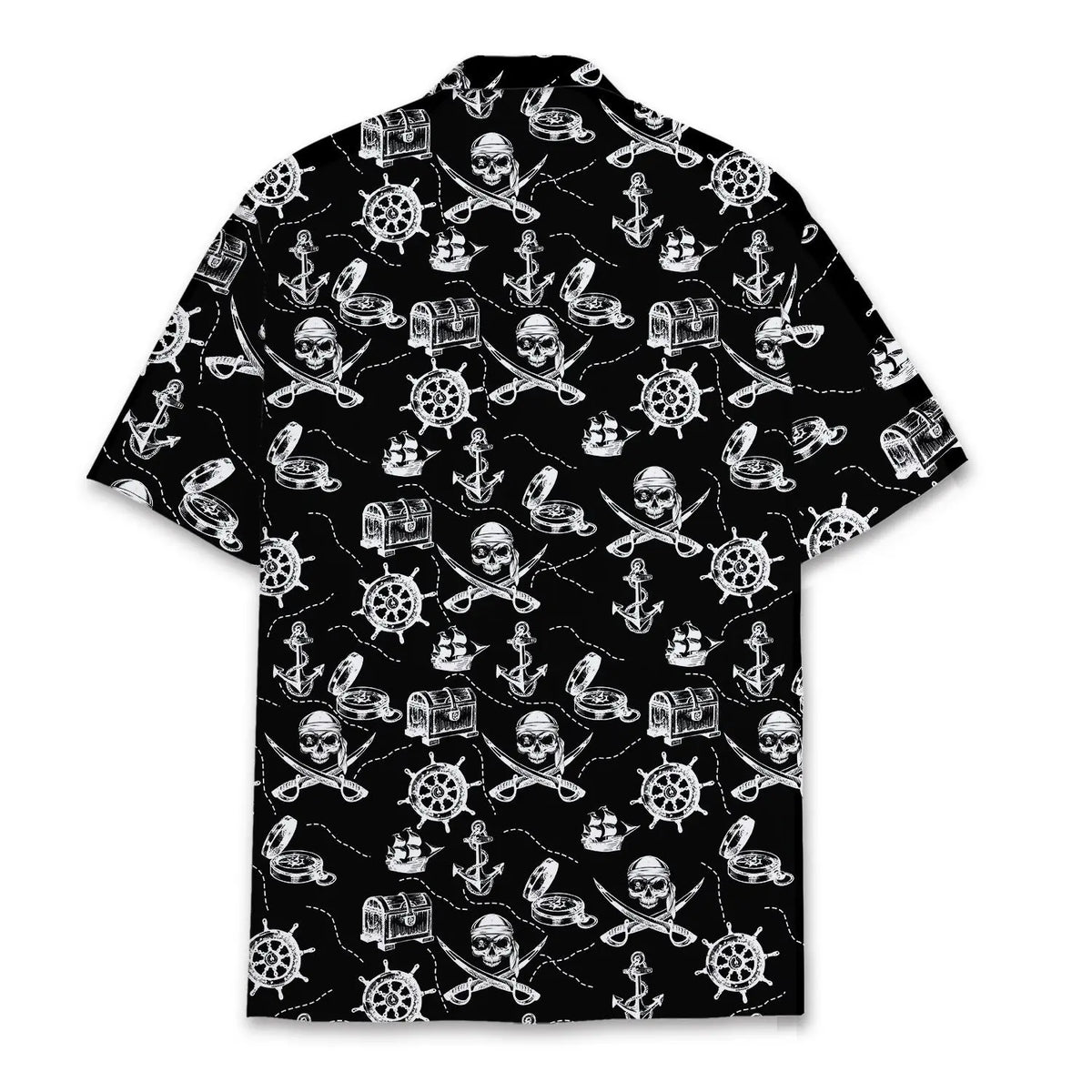 Island Pirate Aloha Hawaiian Shirt For Island Vacations, Resort Wear, And Relaxed Seasonal Style