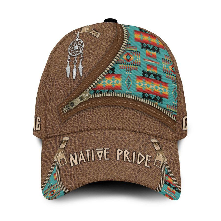 Personalized Native Pride Leather Zipper Classic Cap For Outdoor Activities Weekend Trips And Casual Wear