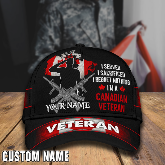 Canadian Veteran All Over Print Classic Cap For Relaxed Outfits Outdoor Events And Holiday Trips
