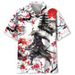 Cherry Blossom Samurai Hawaiian Shirt For Mythic Art Lovers, Coastal Outings, And Thoughtful Gift Giving