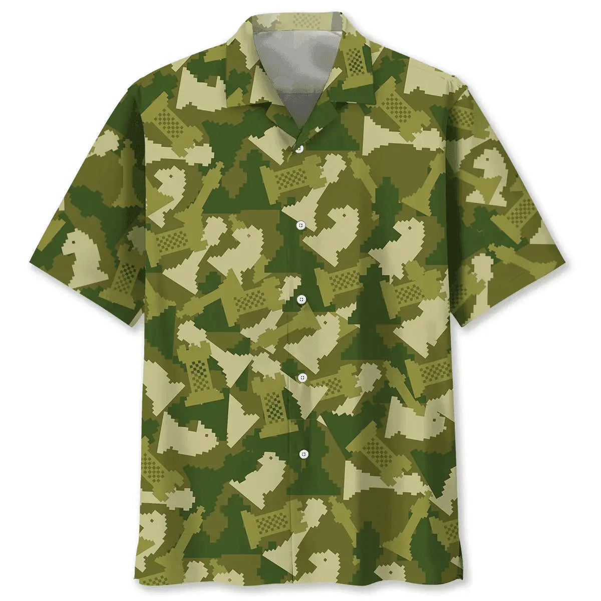 Chess Camo Hawaiian Shirt For Island Vacations, Resort Wear, And Relaxed Seasonal Style
