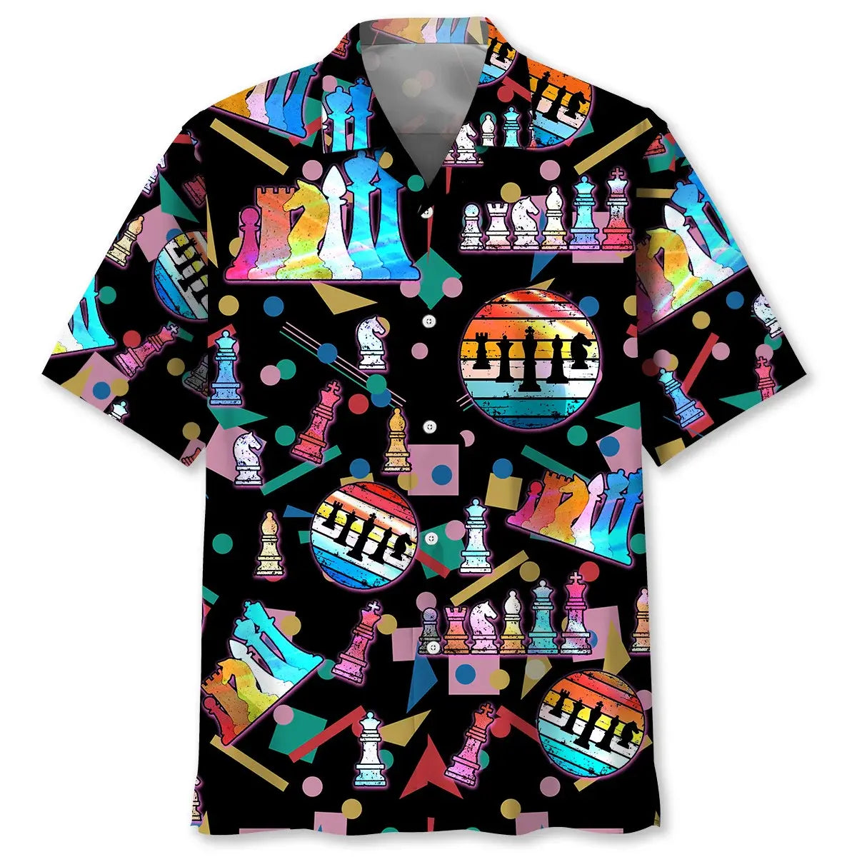 Colorful Chess Hawaiian Shirt For Island Vacations, Resort Wear, And Relaxed Seasonal Style