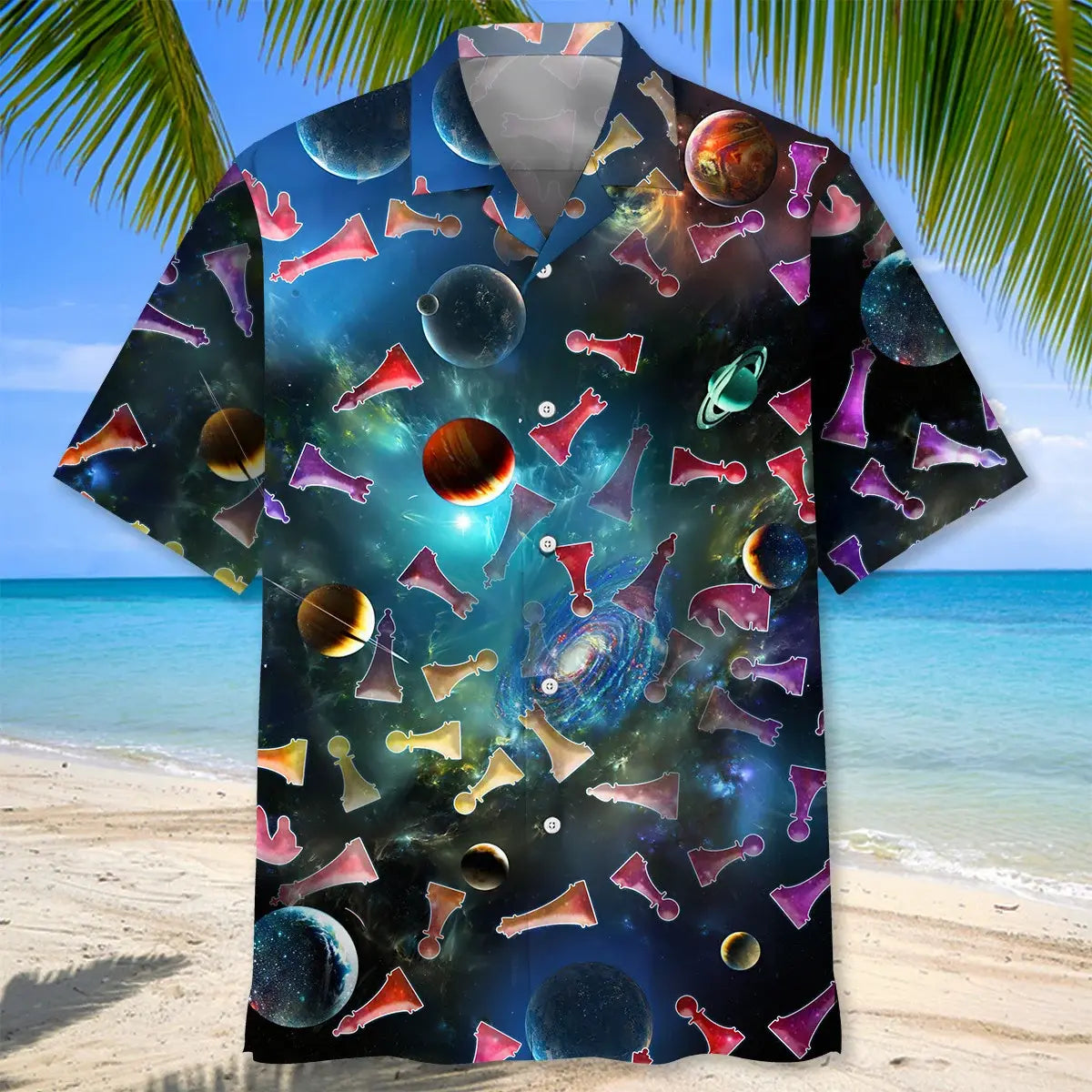 Chess Space Hawaiian Shirt For Coastal Travel, Casual Events, And Comfortable Summer Wear