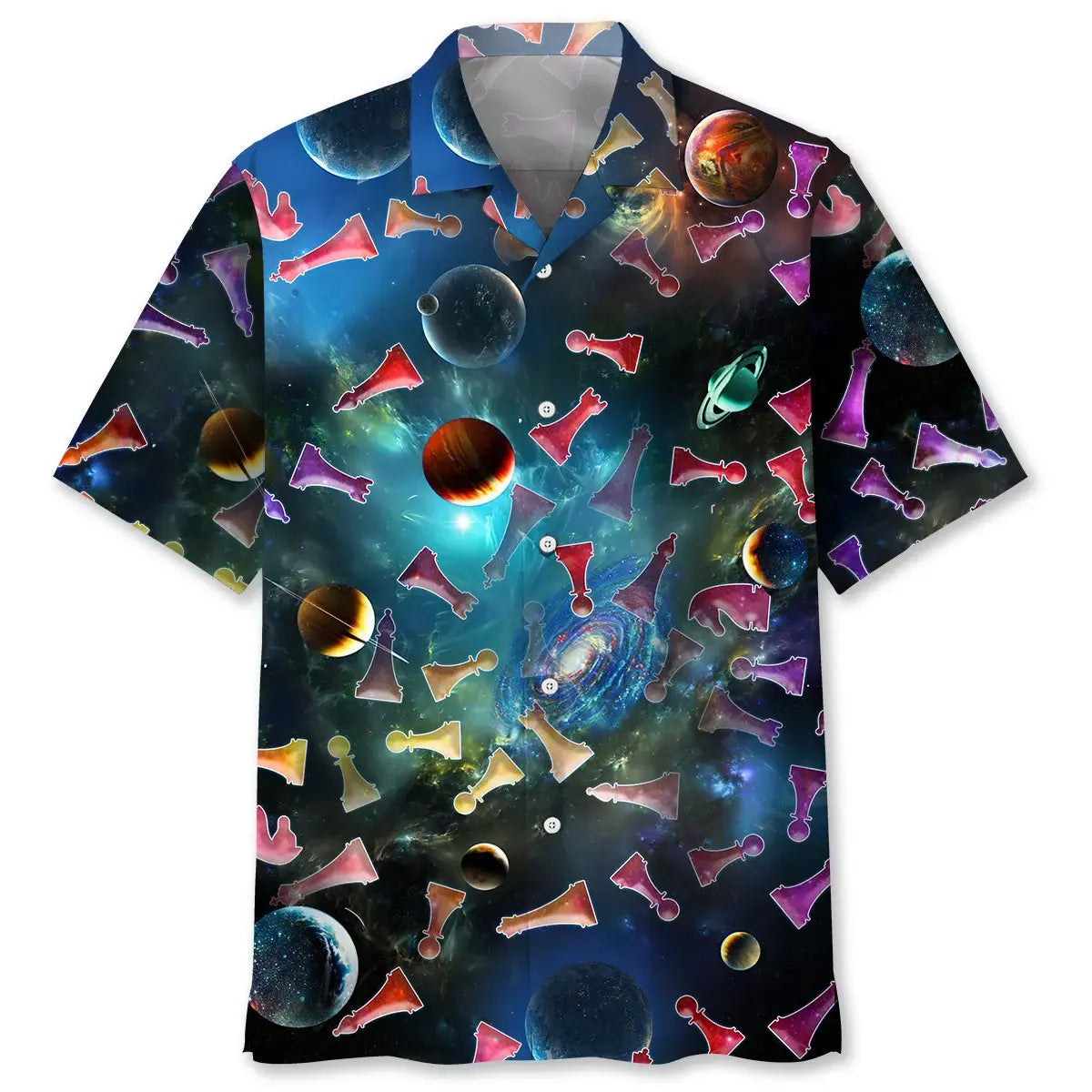 Chess Space Hawaiian Shirt For Coastal Travel, Casual Events, And Comfortable Summer Wear