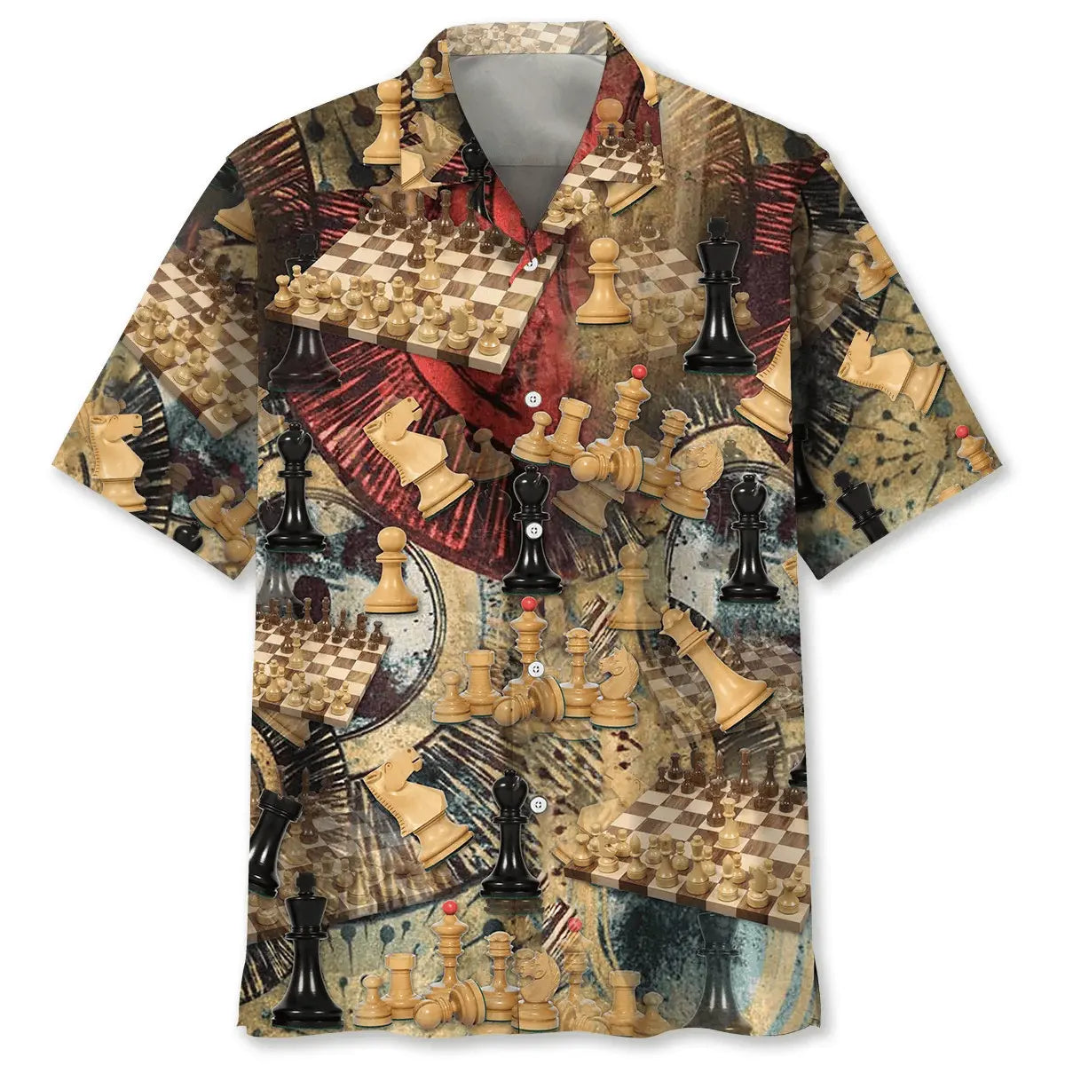 Vintage Chess Hawaiian Shirt For Beach Days, Summer Outings, And Thoughtful Gift Giving