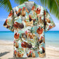Chicken Creative Pattern Hawaiian Shirt For Tropical Holidays, Outdoor Gatherings, And Everyday Comfort