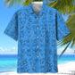 Tropical Chihuahua Blue Hawaiian Shirt For Resort Trips, Coastal Parties, And Warm Weather Style