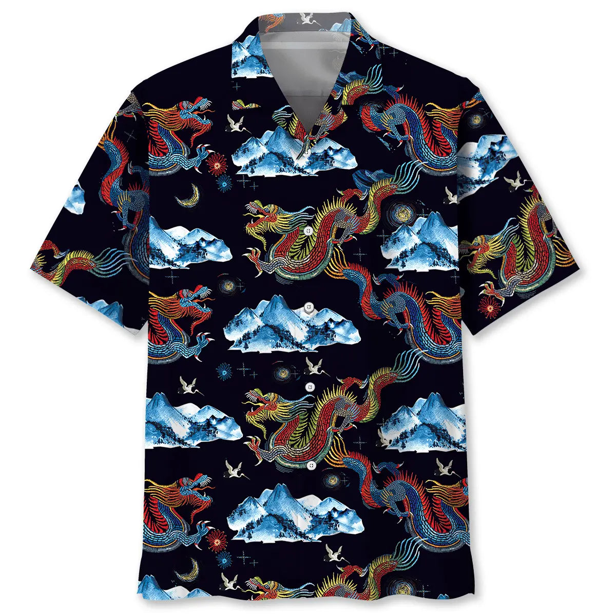 Chinese Dragon Mountain Hawaiian Shirt For Resort Trips, Coastal Parties, And Warm Weather Style