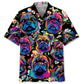 Creative Colorful Pug Hawaiian Shirt For Animal Lovers, Beach Travel, And Casual Summer Style