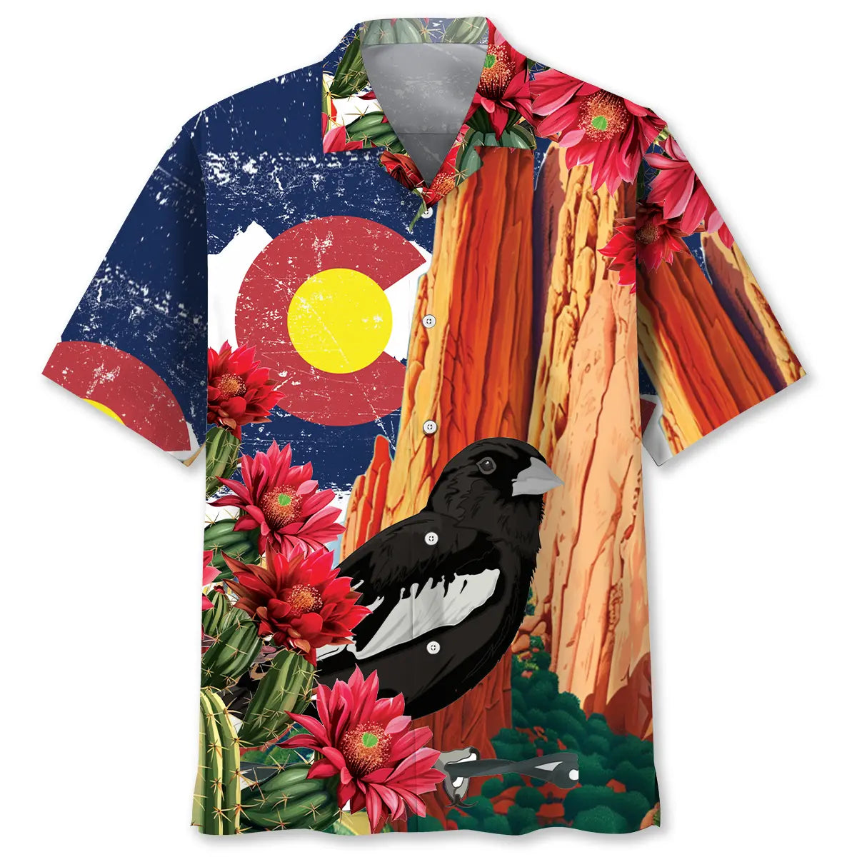 Colorado Desert Hawaiian Shirt For Tropical Holidays, Outdoor Gatherings, And Everyday Comfort