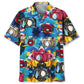 Colorful Tropical Camera Hawaiian Shirt For Hobby Lovers, Coastal Trips, And Relaxed Everyday Wear