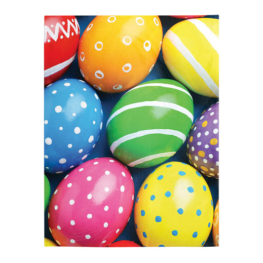 Colorful Easter Egg Pattern Flannel Blanket For Cozy Bedroom Sofa Decor