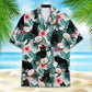 Tropical Island Black Cat Aloha Hawaiian Shirt For Beach Days, Summer Outings, And Thoughtful Gift Giving