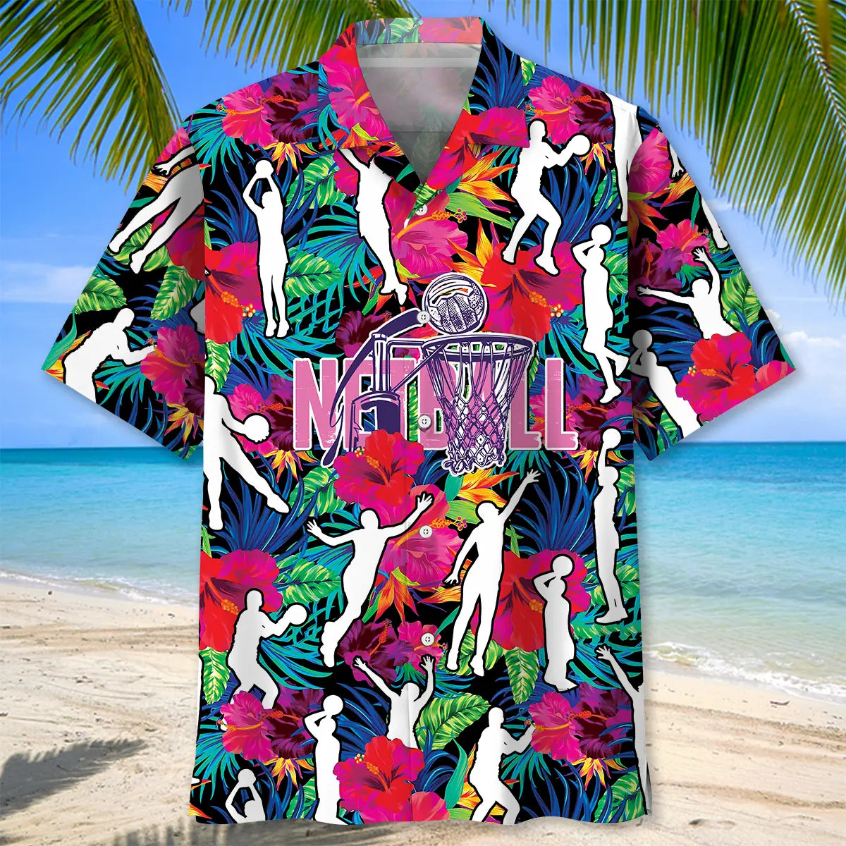 Colorful Tropical Netball Hawaiian Shirt For Tropical Holidays, Outdoor Gatherings, And Everyday Comfort