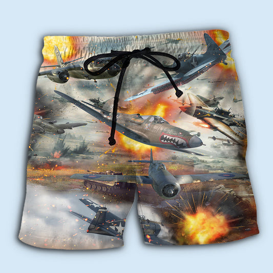 Combat Aircraft Sky Power Beach Shorts For Coastal Adventures And Relaxed Summer Wear